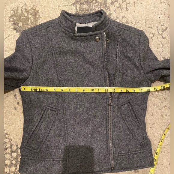 Banana Republic Italian Melton Moto Jacket Dark Charcoal Gray - Picture 9 of 12